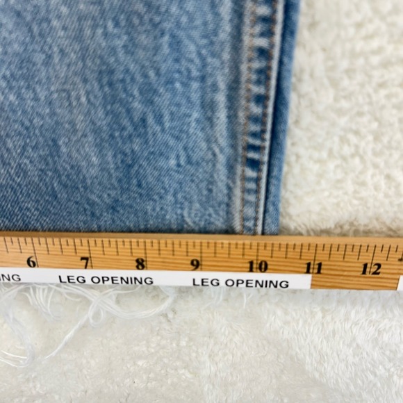 Zara Wide Leg Barrel Jeans Women's Cropped 12 Baggy Bohemian Coastle Raw Hem - Picture 8 of 14